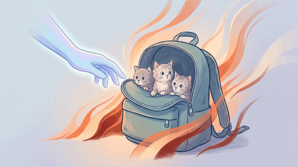 Socorrista encontra mochila abandonada em dia de calor e salva trio de gatinhos por pouco