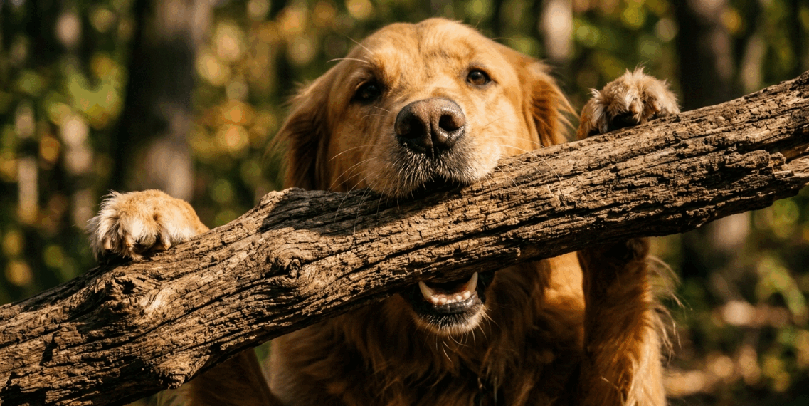 O impulso de carregar objetos: o que a ciência diz sobre a mania dos cães com galhos grandes