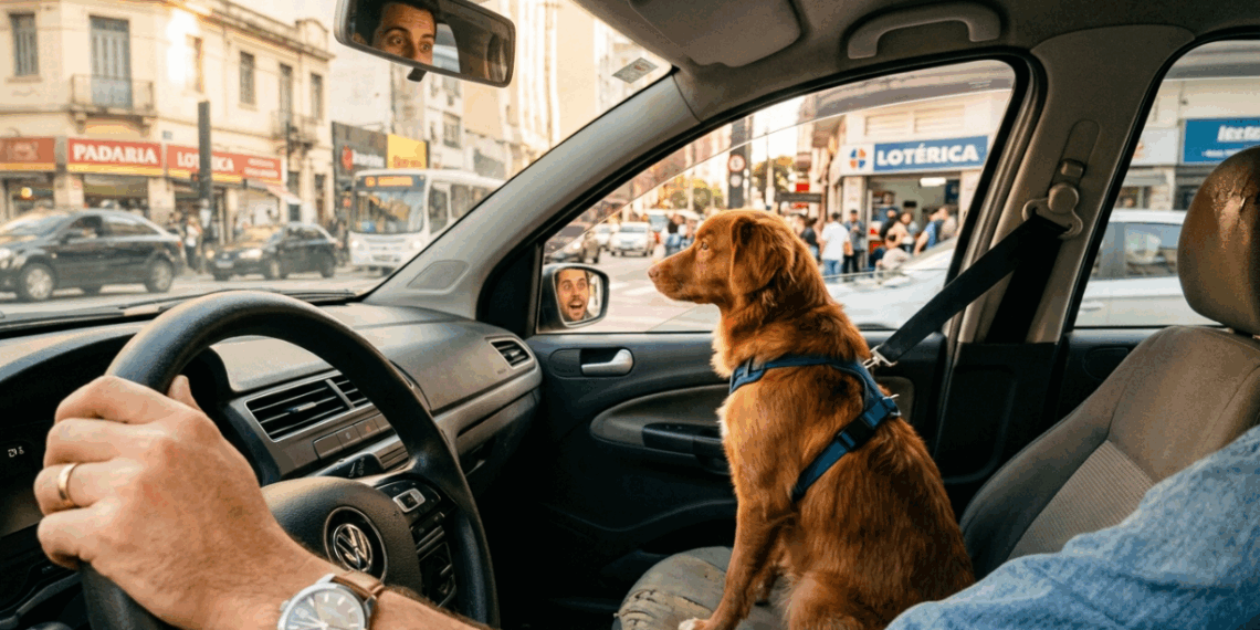 Corrida inusitada termina em reencontro emocionante após motorista reconhecer pet desaparecido