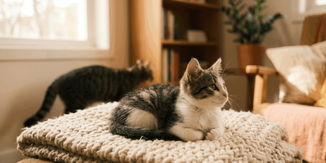 Após meses de tristeza, gatinha encontra alegria novamente com a chegada de um "frajola"