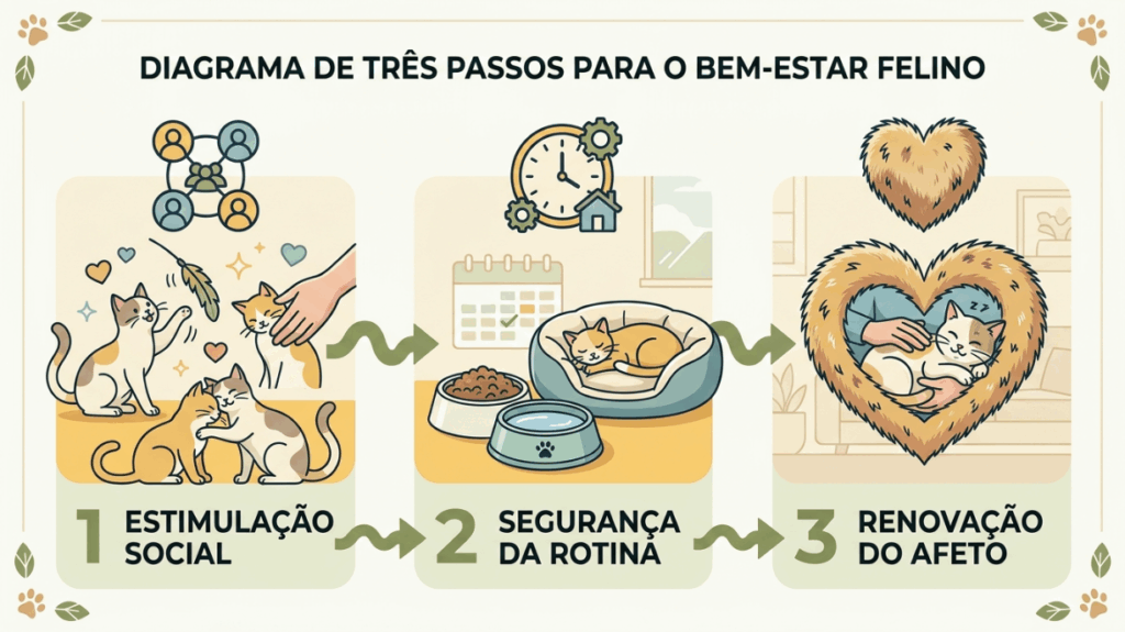 Após meses de tristeza, gatinha encontra alegria novamente com a chegada de um "frajola"