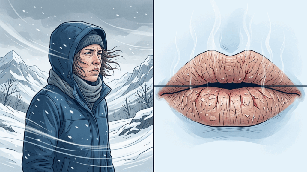 Por que lambemos os lábios repetidamente quando estamos com frio extremo? O reflexo enganoso que piora as rachaduras