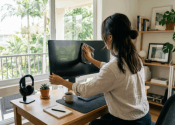 Entenda o passo a passo seguro para limpar a tela da TV e do monitor em casa