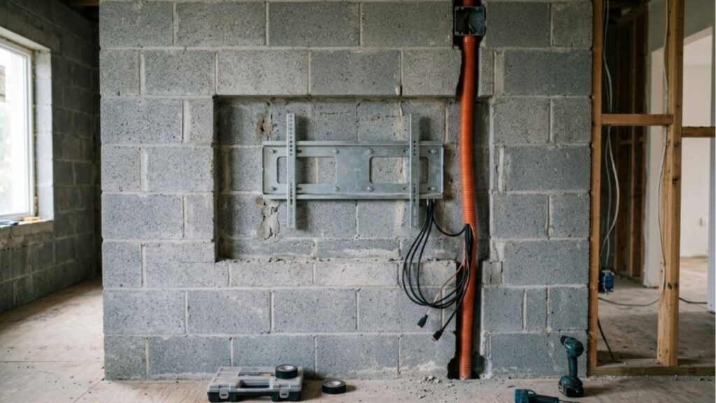 painel-de-tv-2-1024x576 Adeus aos grandes painéis de TV de madeira ocupando toda a sala: a tendência minimalista para renovar o ambiente com suportes invisíveis direto na parede
