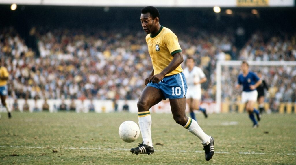 Frase do dia de Pelé, reflexivo e conclusivo: "Deixar legado não é questão de quantos troféus você ganha; é sobre quantas vidas você transforma." – Essa frase revela como o verdadeiro êxito transcende números e por que a influência positiva é a vitória que perdura para sempre.