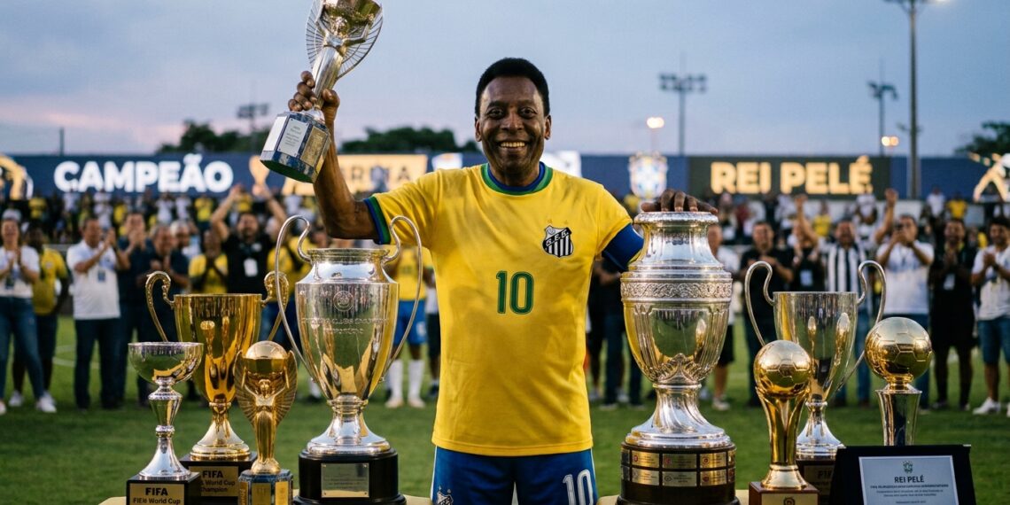 Frase do dia de Pelé, reflexivo e conclusivo: "Deixar legado não é questão de quantos troféus você ganha; é sobre quantas vidas você transforma." – Essa frase revela como o verdadeiro êxito transcende números e por que a influência positiva é a vitória que perdura para sempre.