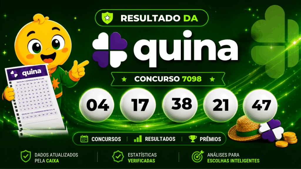Resultado da Quina 7098: prêmio estimado de R$ 16 milhões, hoje (21/08)