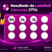 Resultado da Lotofácil concurso 3774 com mascote e bolas numeradas do sorteio