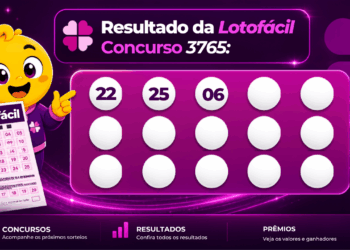 Capa do guia da Lotofácil com mascote segurando o volante da modalidade e bolas numeradas ao fundo