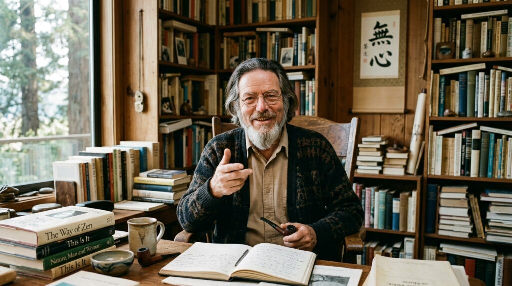 Frase do dia de Alan Watts, filósofo: 'O problema está em tentar viver enquanto se pensa na vida, em vez de simplesmente viver' Uma crítica ao pensamento excessivo