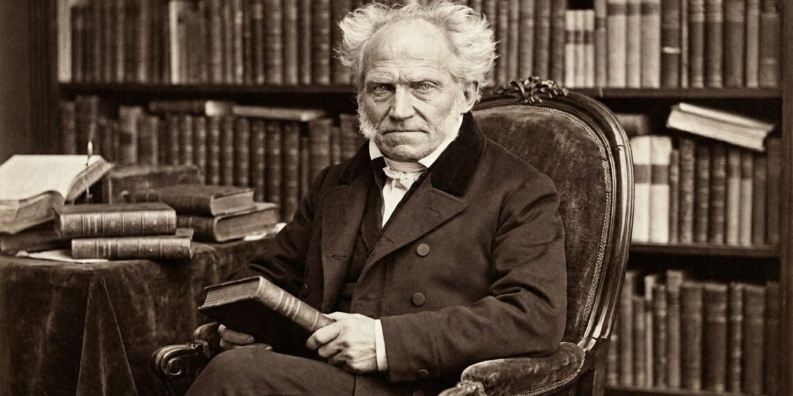 Frase de Arthur Schopenhauer sobre paixão: "O desejo veste a realidade com as cores que o coração escolhe." Uma reflexão sobre desejo, ilusão e percepção