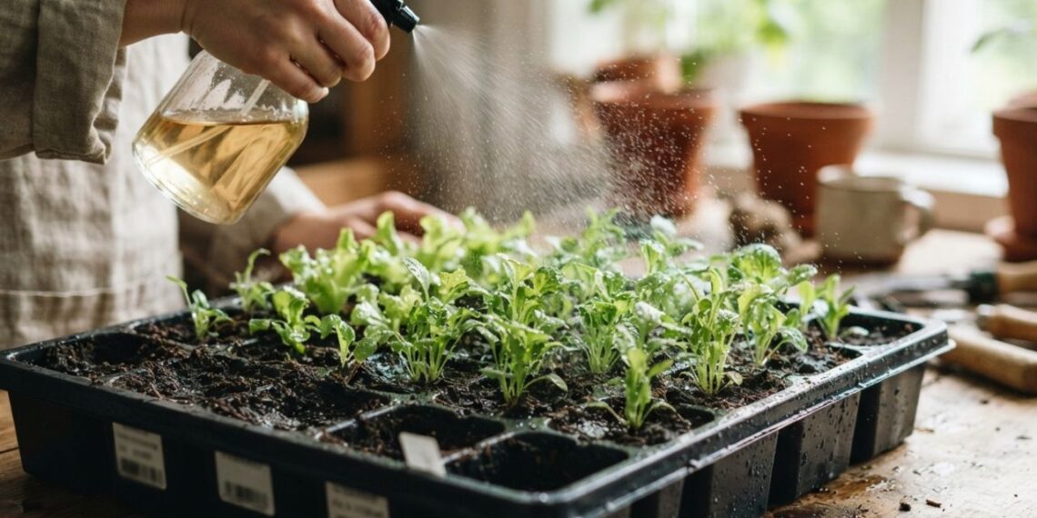 Borrife infusão fria de camomila pura nas bandejas de germinação de sementes uma vez por semana: para que serve e quais são os seus benefícios antifúngicos preventivos?