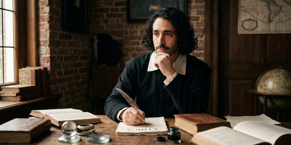 Frase do dia de Baruch Spinoza, filósofo neerlandês racionalista: "A paz não é ausência de guerra, é uma virtude que nasce da força de alma”