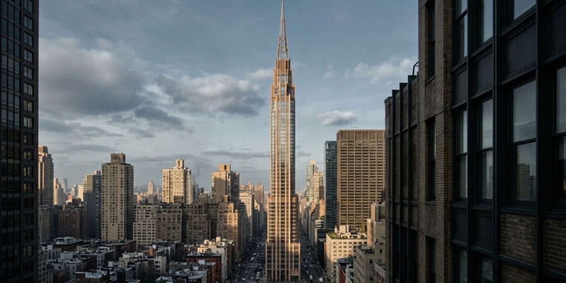 Estrutura do 111 West 57th Street contra o vento