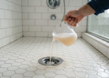 Despejar uma solução de água morna com detergente neutro na canaleta do box do banheiro uma vez por semana: para que serve e quais são os seus benefícios?