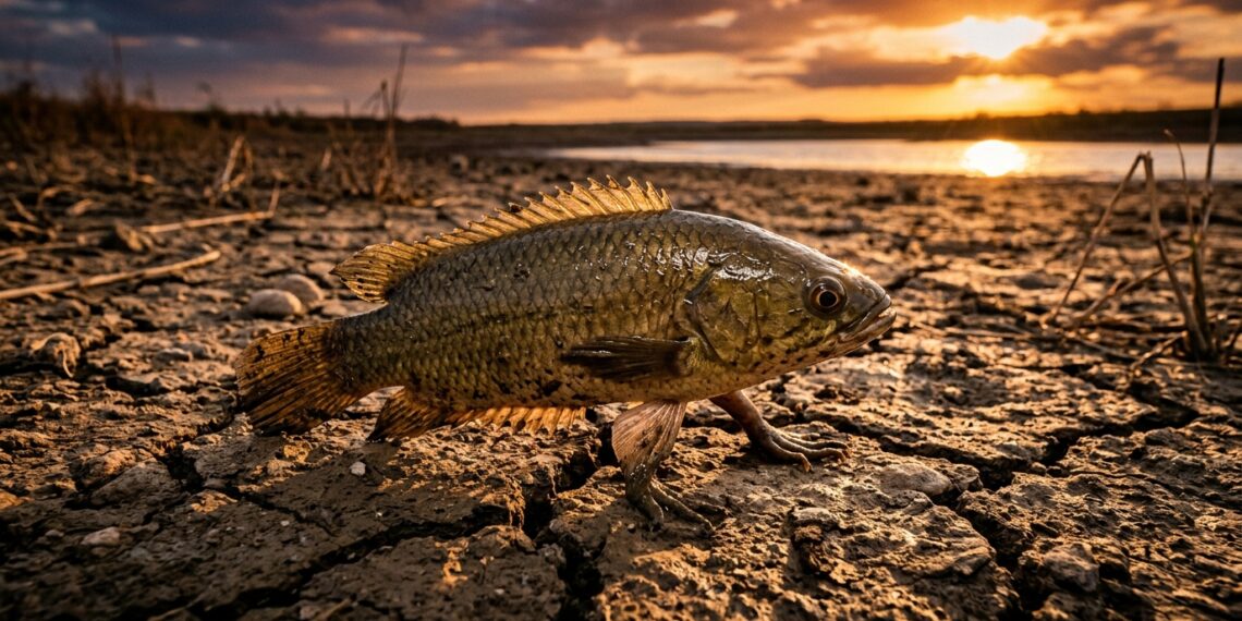 O peixe que atravessa terra firme e sobrevive dias fora d'água usando as próprias nadadeiras
