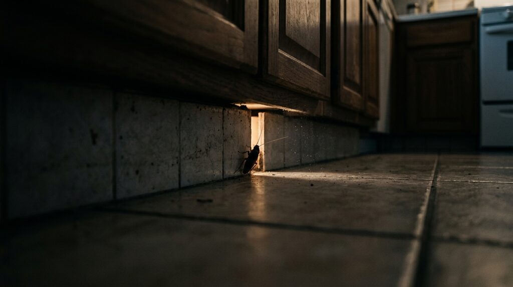 3 frestas da cozinha que entregam baratas toda noite e podem ser vedadas em 30 minutos
