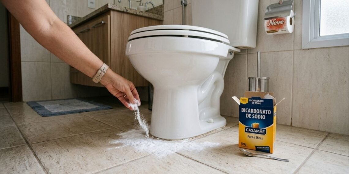 Coloque bicarbonato de sódio ao redor do vaso sanitário: para que serve e por que é recomendado