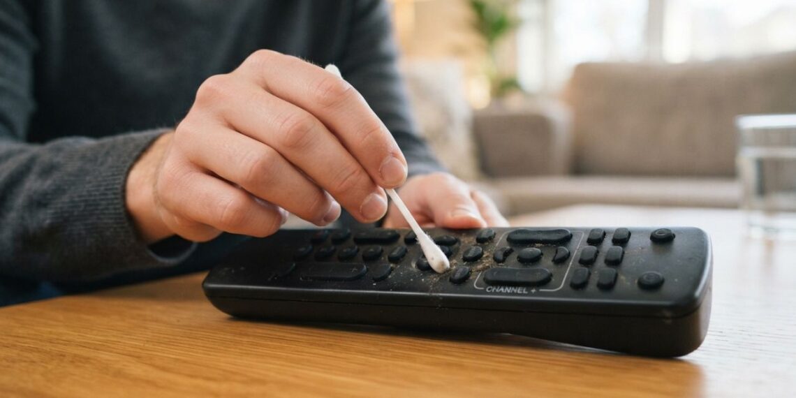Nem limpador multiuso comum, nem álcool em gel: a melhor maneira de higienizar o controle remoto da TV sem danificar os contatos de borracha usando álcool isopropílico, segundo técnicos