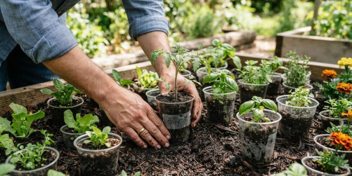 Se você tem copos descartáveis de café limpos em casa, você tem um tesouro: por que e para que usá-los como marcadores de posição para bulbos e mudas nos canteiros