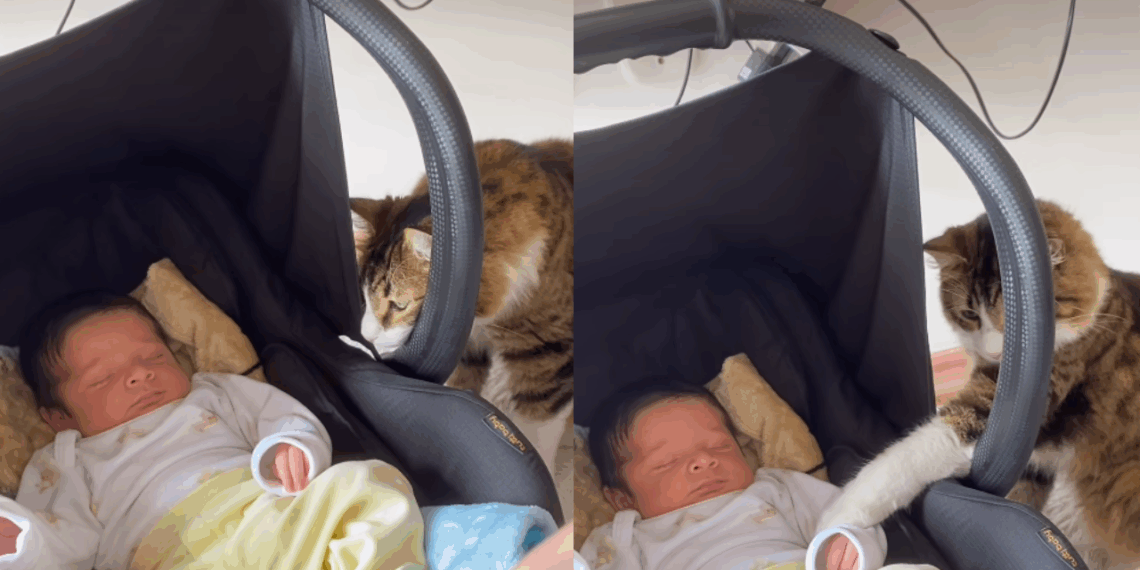 “Seja bem-vindo”: Conheça Bud, o gatinho dramático que deixou de lado o ciúme para dar as boas-vindas ao recém-nascido Davi