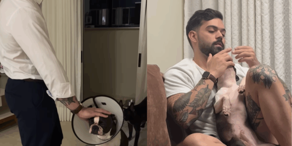 “Ele será um bom pai”: Médica viraliza ao mostrar como o marido trata o cachorro