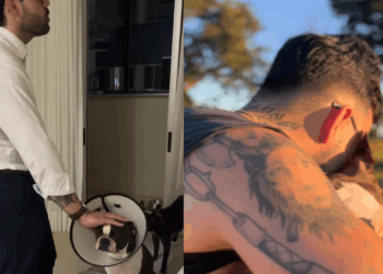 Esposa mostra cuidado do marido com o cão e aponta por que ele será um bom pai: "Pura dedicação"