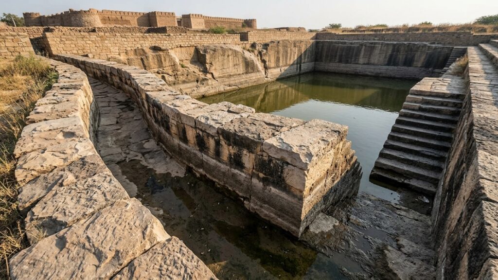 Há mais de 4.000 anos, uma cidade em região árida cercou suas muralhas com 16 reservatórios de até 79 metros para guardar praticamente cada gota de chuva