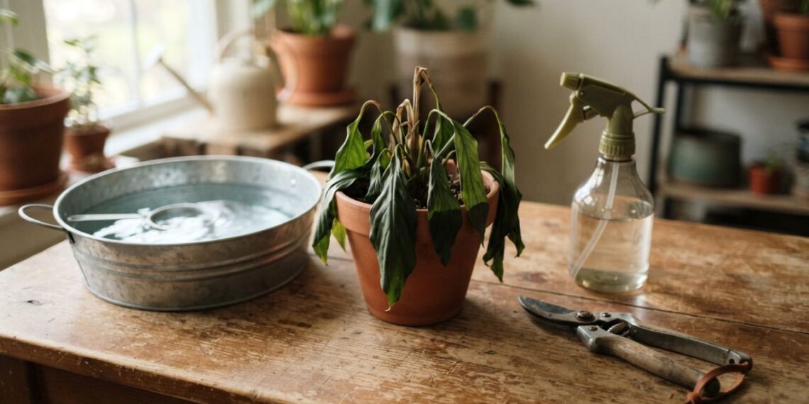 Como recuperar uma planta de vaso com folhas murchas por falta de água sem encharcar o substrato, segundo paisagistas