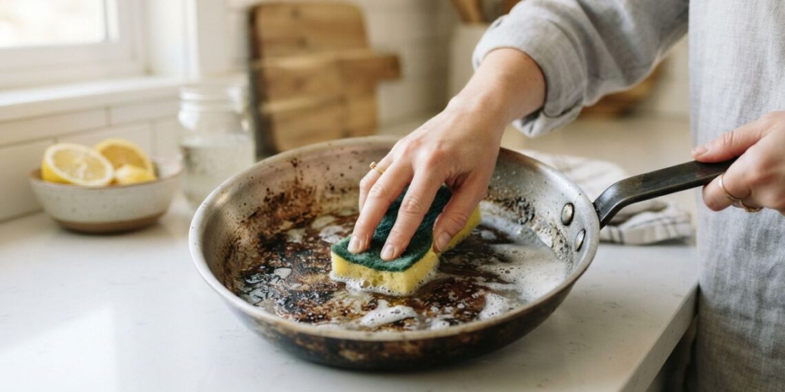 Nem esponja de aço, nem produto corrosivo: a melhor maneira de remover manchas amareladas de frigideiras de alumínio usando vinagre e limão, segundo cozinheiros