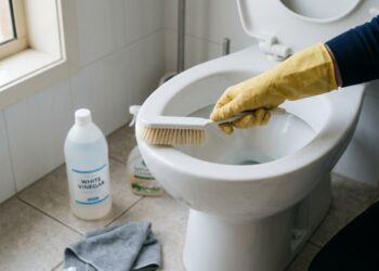 O ingrediente de cozinha que dissolve a mancha amarela do vaso sanitário em horas