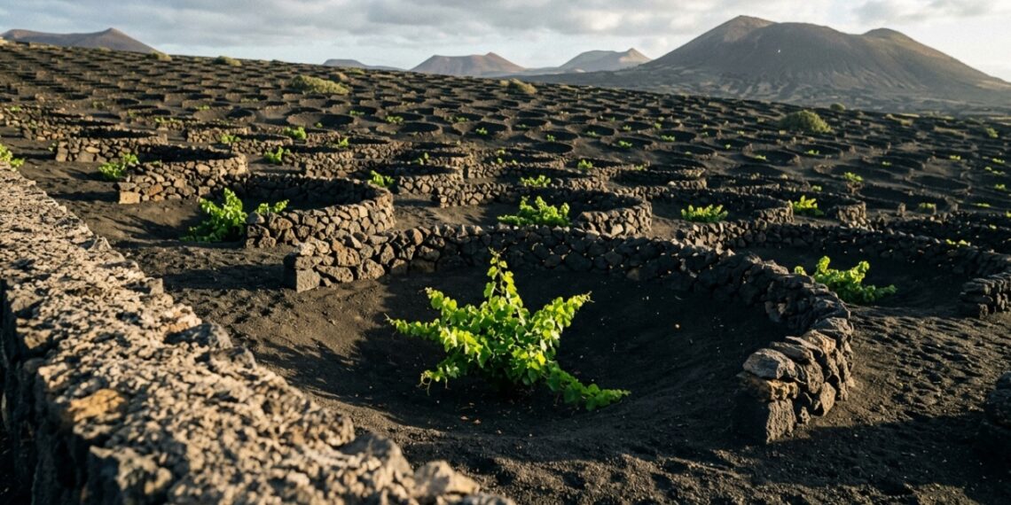 Como Lanzarote cultiva videiras com pouca chuva