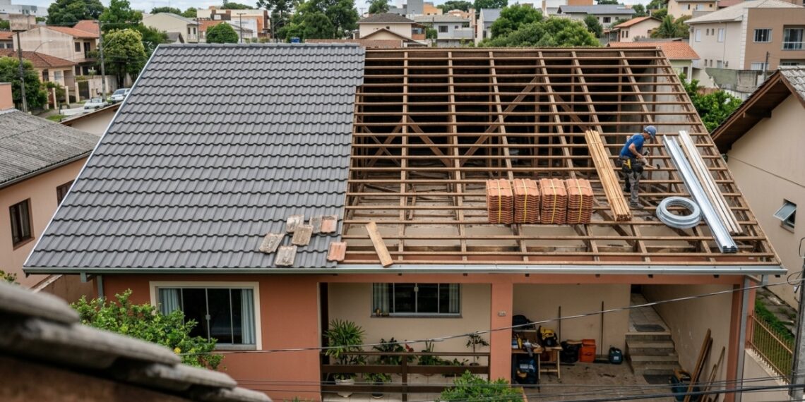Custo para trocar um telhado residencial de 100 m² em 2026