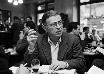 Frase do dia de Jean-Paul Sartre: "Somos condenados a ser livres. Não podemos escapar da responsabilidade de nossas escolhas." – O fardo da liberdade