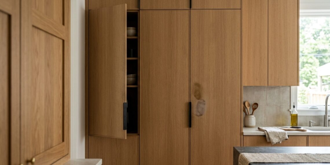Armários de cozinha com portas lisas em 2026