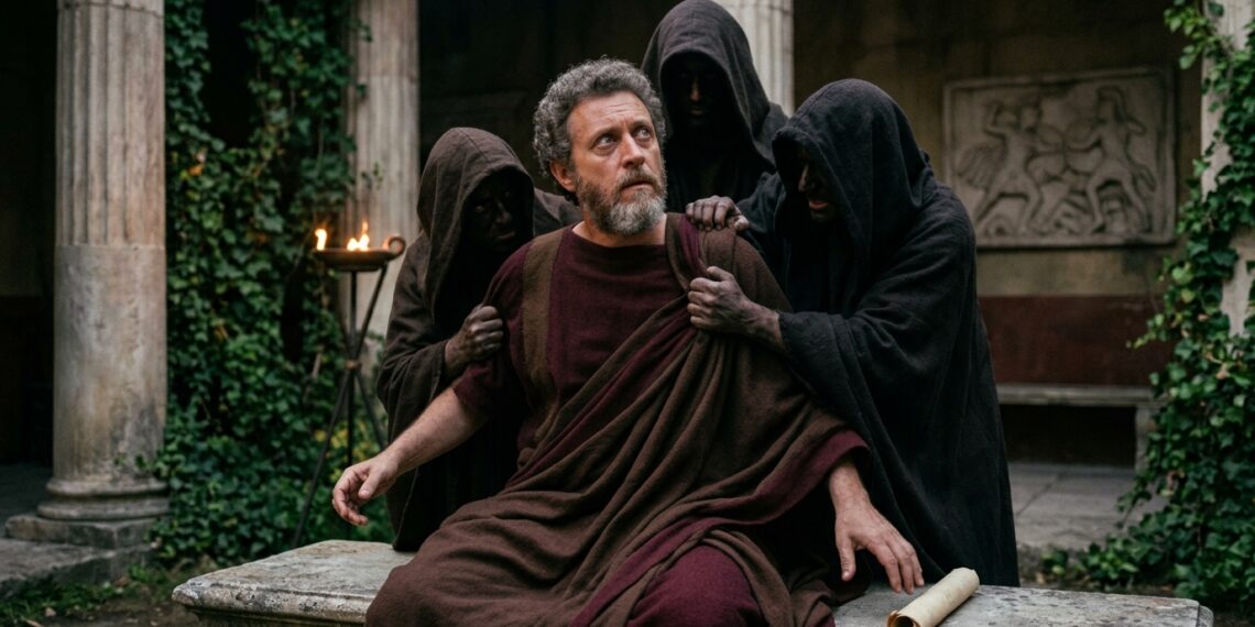 Frase de Marcus Aurelius sobre o medo: "Você tem poder sobre sua mente, não sobre os acontecimentos. Realize isso e encontrará força." Uma lição estoica sobre controle e liberdade