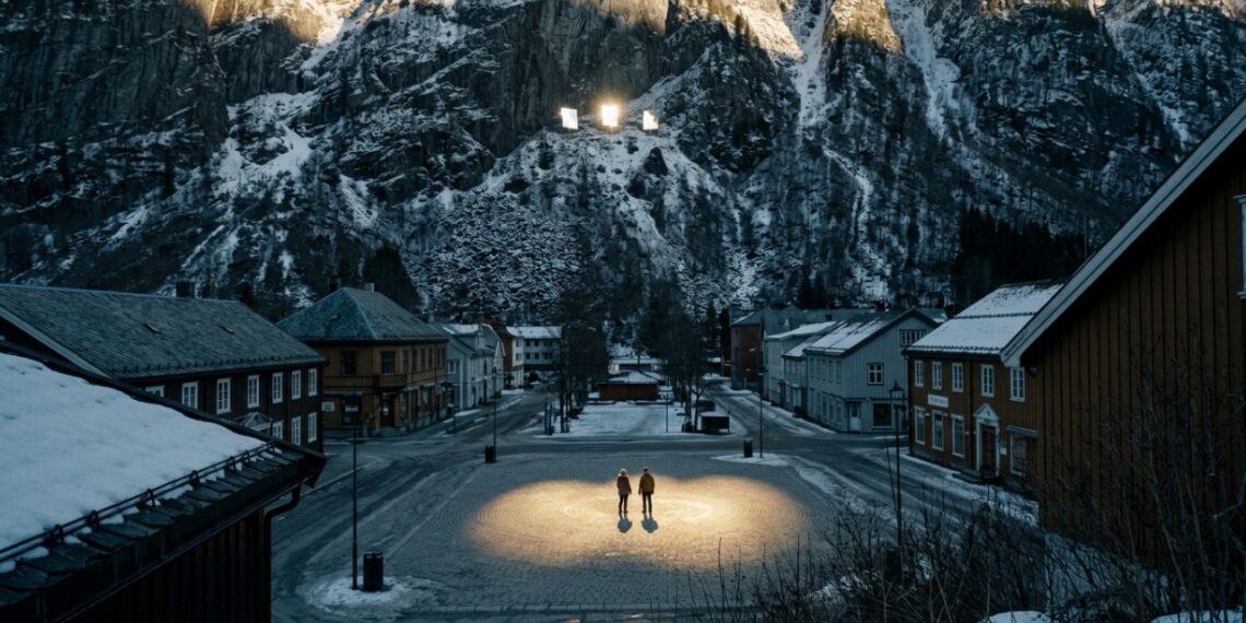 Como espelhos devolvem luz solar ao inverno de Rjukan
