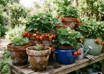 Cultivar o morangueiro em vasos de barro porosos ou em cachepôs de plástico esmaltado: veja a diferença de evaporação e qual é a escolha correta para evitar o apodrecimento do colo, segundo horticultores