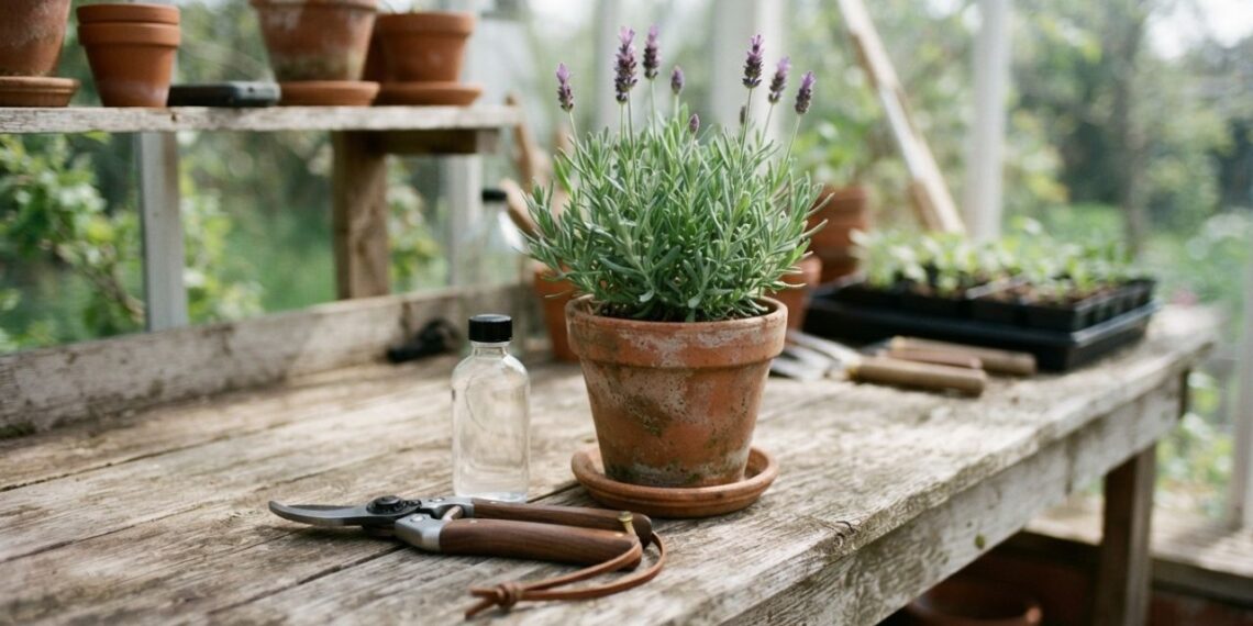 Como recuperar o vigor de uma muda de lavanda que estiolou por falta de sol direto usando poda de rejuvenescimento acima do lenho verde, segundo ervaneiros