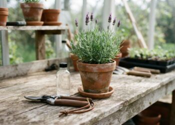 Como recuperar o vigor de uma muda de lavanda que estiolou por falta de sol direto usando poda de rejuvenescimento acima do lenho verde, segundo ervaneiros