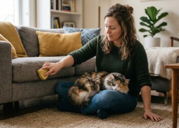 Esponja velha e molhada: o truque caseiro que remove pelos de pet de sofás e tapetes mais rápido que o aspirador