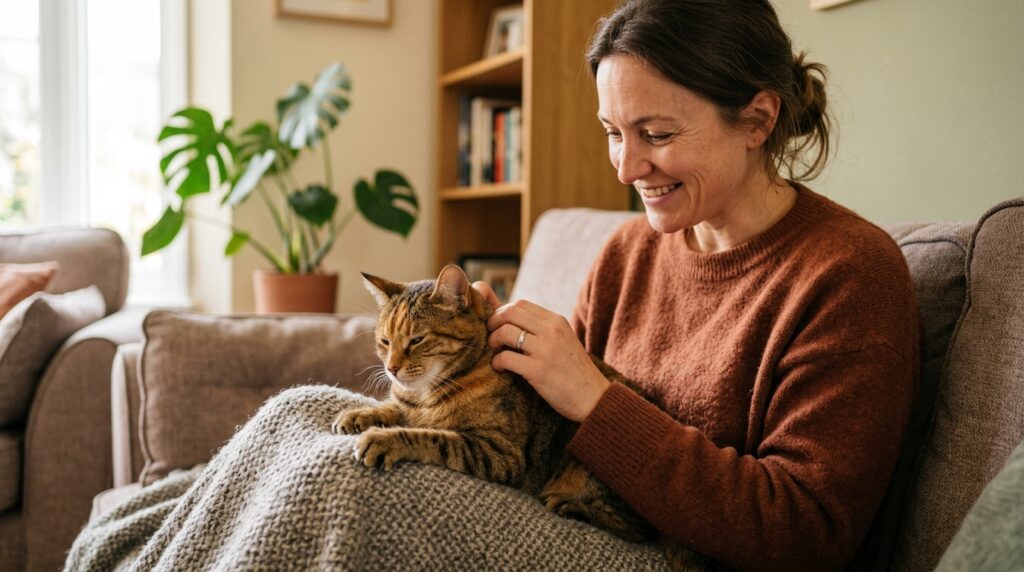 Gatos amassam cobertores antes de deitar: o instinto de milhões de anos que ainda vive na sala de casa