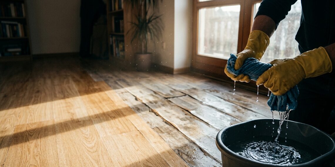 Nem cera, nem álcool, nem água em excesso: o que realmente limpa o piso laminado