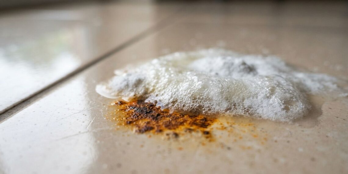 Como remover manchas de ferrugem no piso cerâmico sem usar produtos ácidos que tiram o brilho, segundo pedreiros