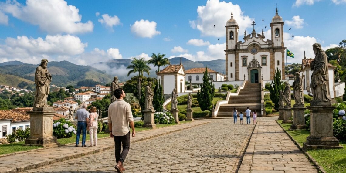 Contando com 12 profetas esculpidos em pedra-sabão por Aleijadinho e santuários de fé: a cidade mineira lidera o turismo cultural