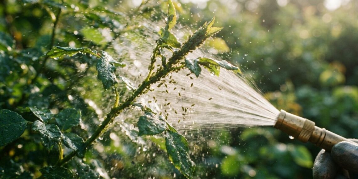 Nem inseticida tóxico, nem calda forte de fumo: a melhor maneira de eliminar pulgões das pontas tenras das roseiras usando jato forte de água fria sob pressão controlada, segundo jardineiros