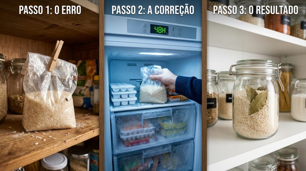 Por que forma como você guarda o arroz que está atraindo insetos sem você notar
