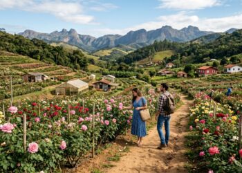 A Cidade das Rosas ostenta o título oficial em solo mineiro e concentra 80% de toda a produção de flores do estado na serra