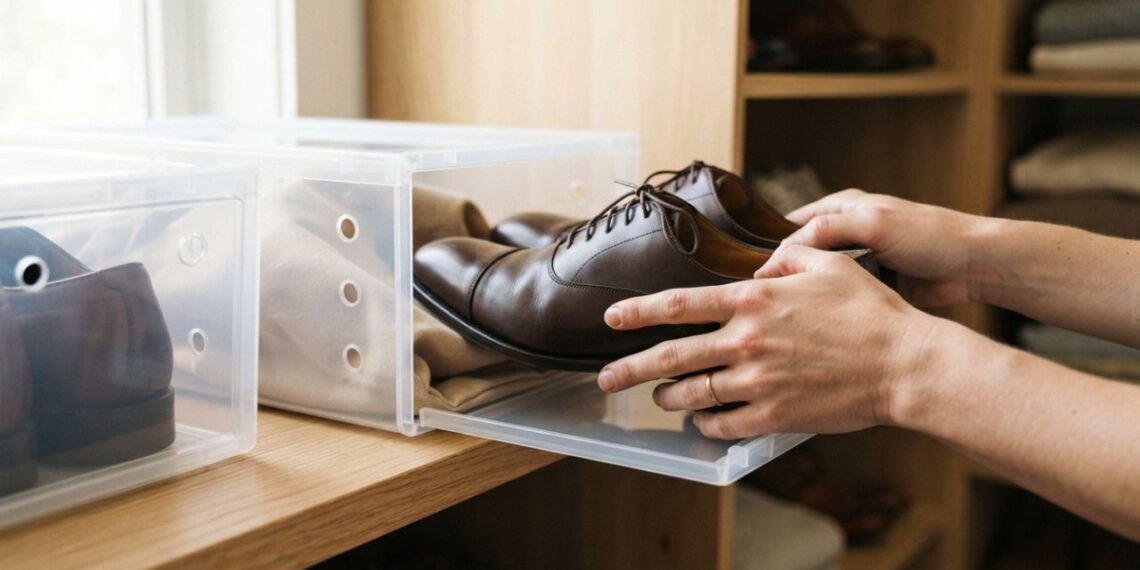 Organizar os sapatos em prateleiras abertas ou dentro de caixas transparentes: veja a diferença e qual é a melhor opção para evitar mofo, segundo organizers
