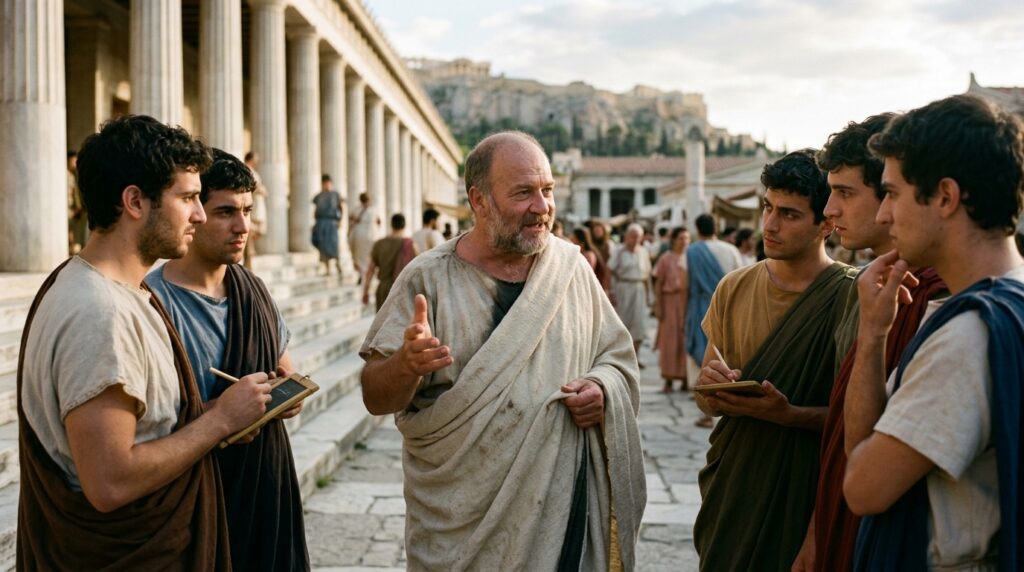 Frase do dia de Sócrates: "Só sei que nada sei" — a sabedoria que começa onde a arrogância termina